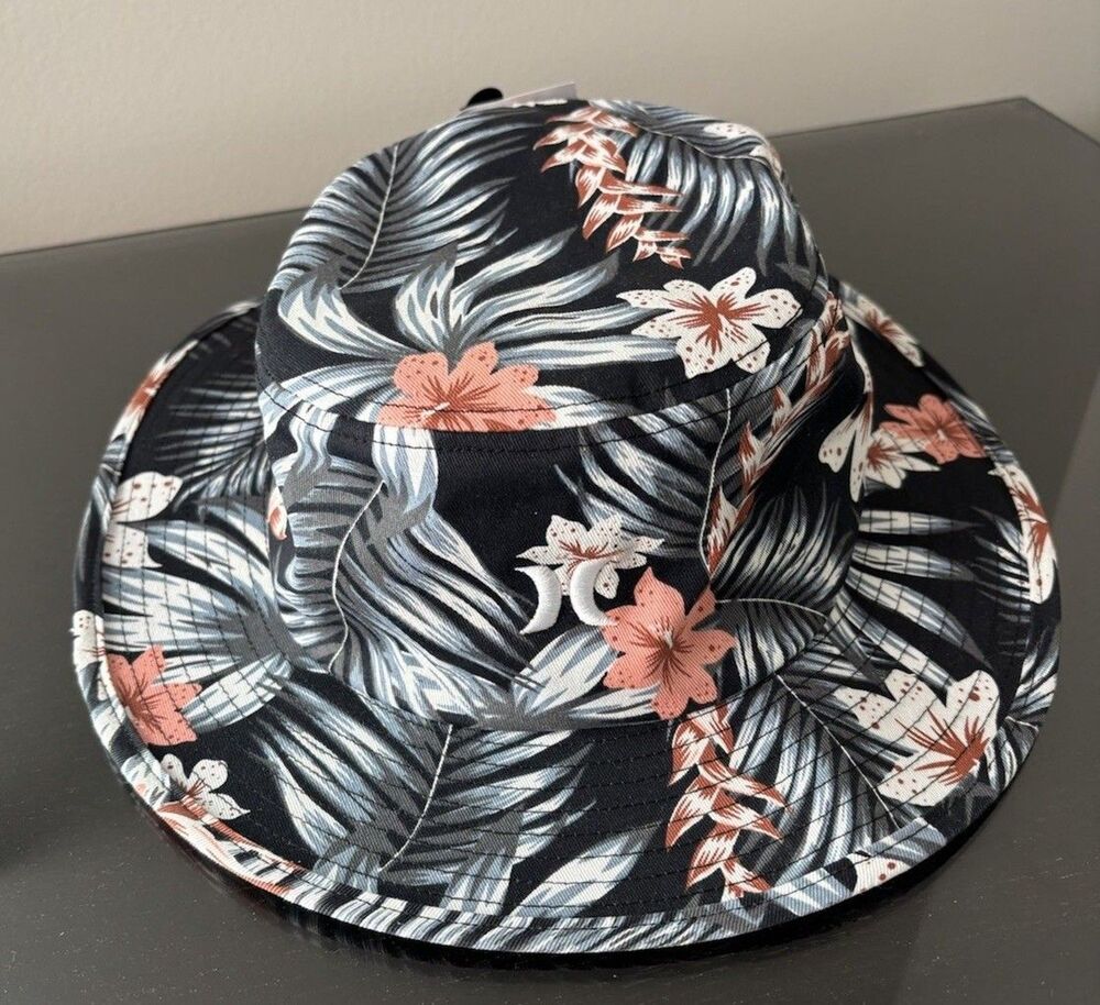 Hurley Hat High Trail Boonie Women / Unisex Size L-XL Floral Trail Chin Strap